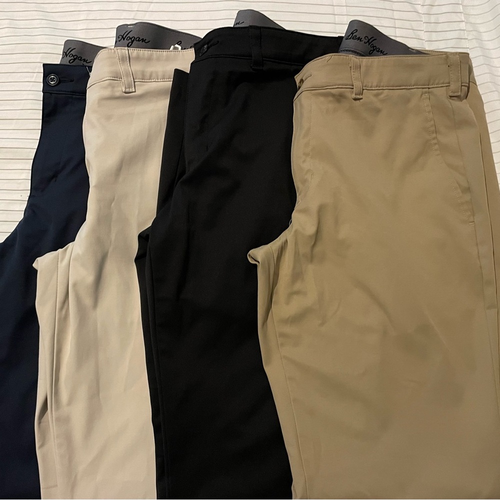 4pair - Hogan Men’s Performance Chino Pants - Black, Khaki, Navy, and Beige